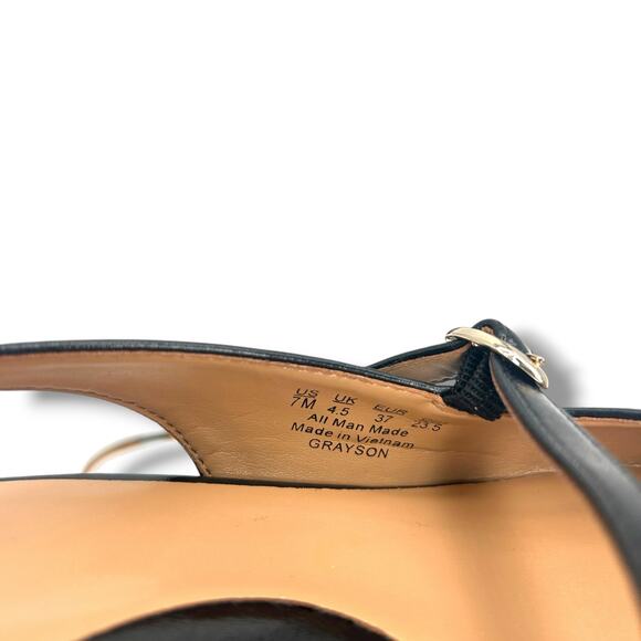 Naturalizer Grayson Pointed Toe Kitten Heel slingback Pumps Black Size 7 EUC - Picture 4 of 12